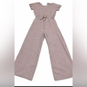 Lily Bleu Striped Tan Jumpsuit for Kids
